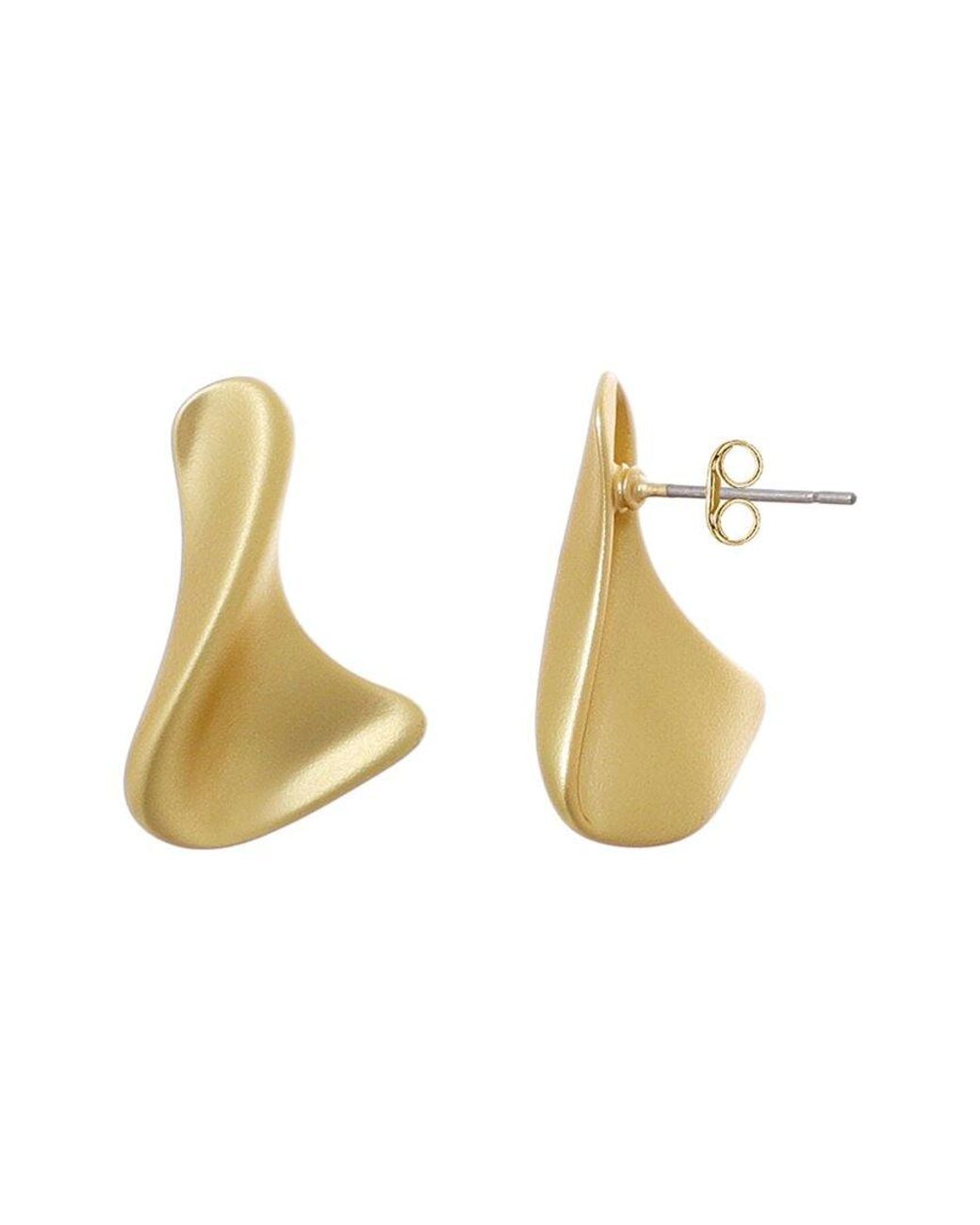 Adornia Metallic 14K Plated Twist Stud Earrings