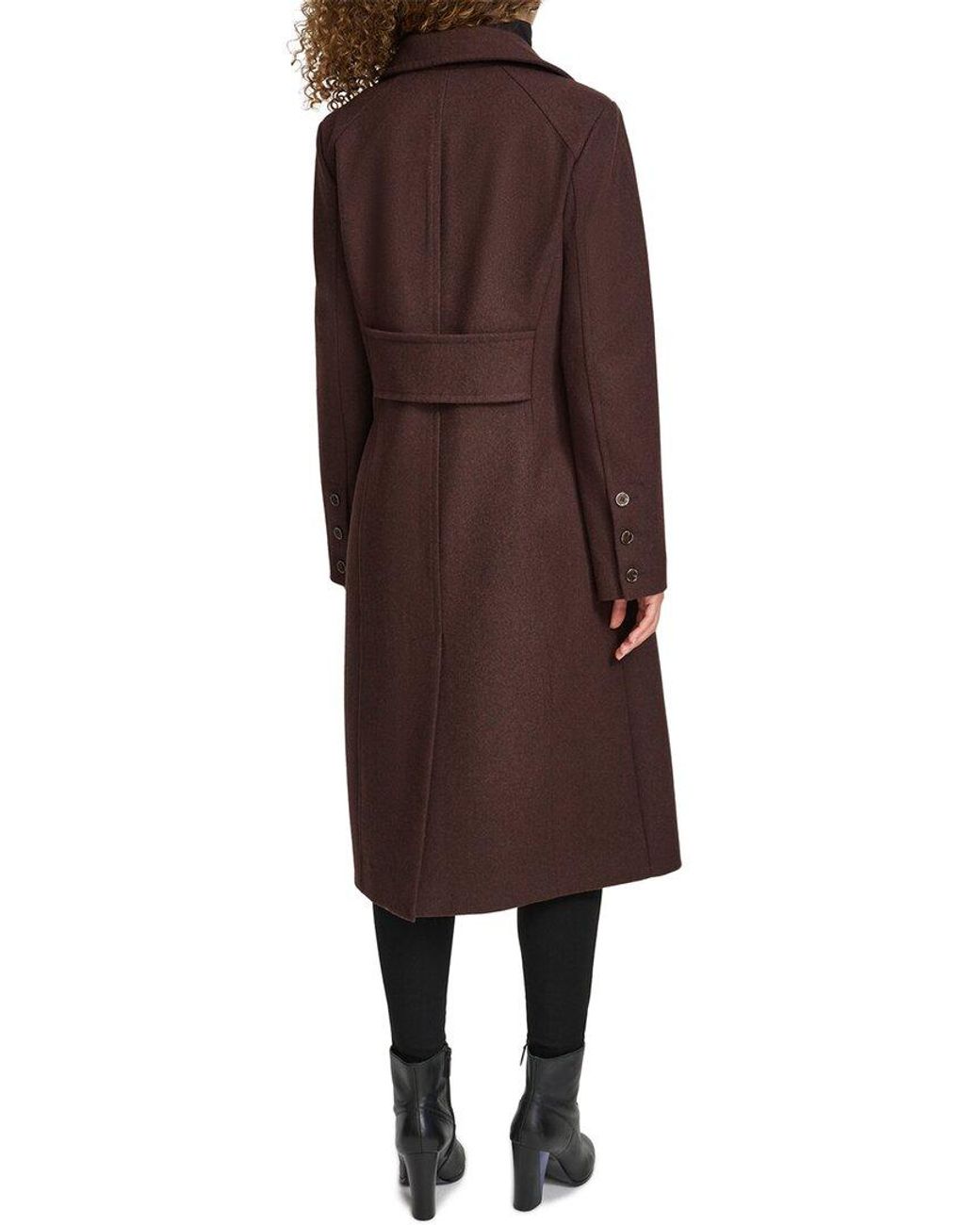Kenneth Cole Brown Wool-Blend Coat