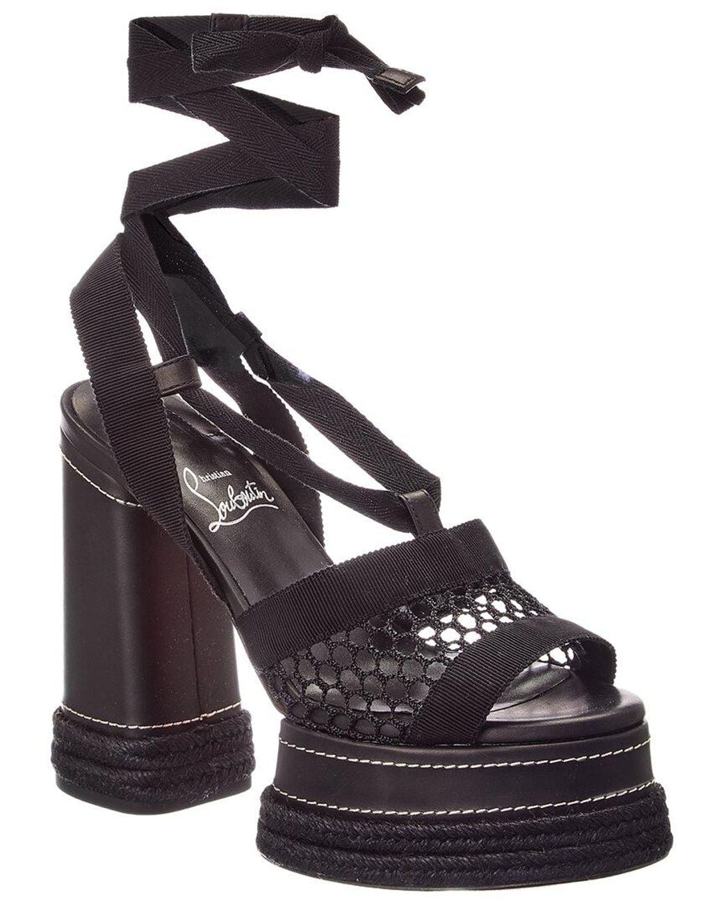 Christian Louboutin Black Toledissima 130 Leather Sandal