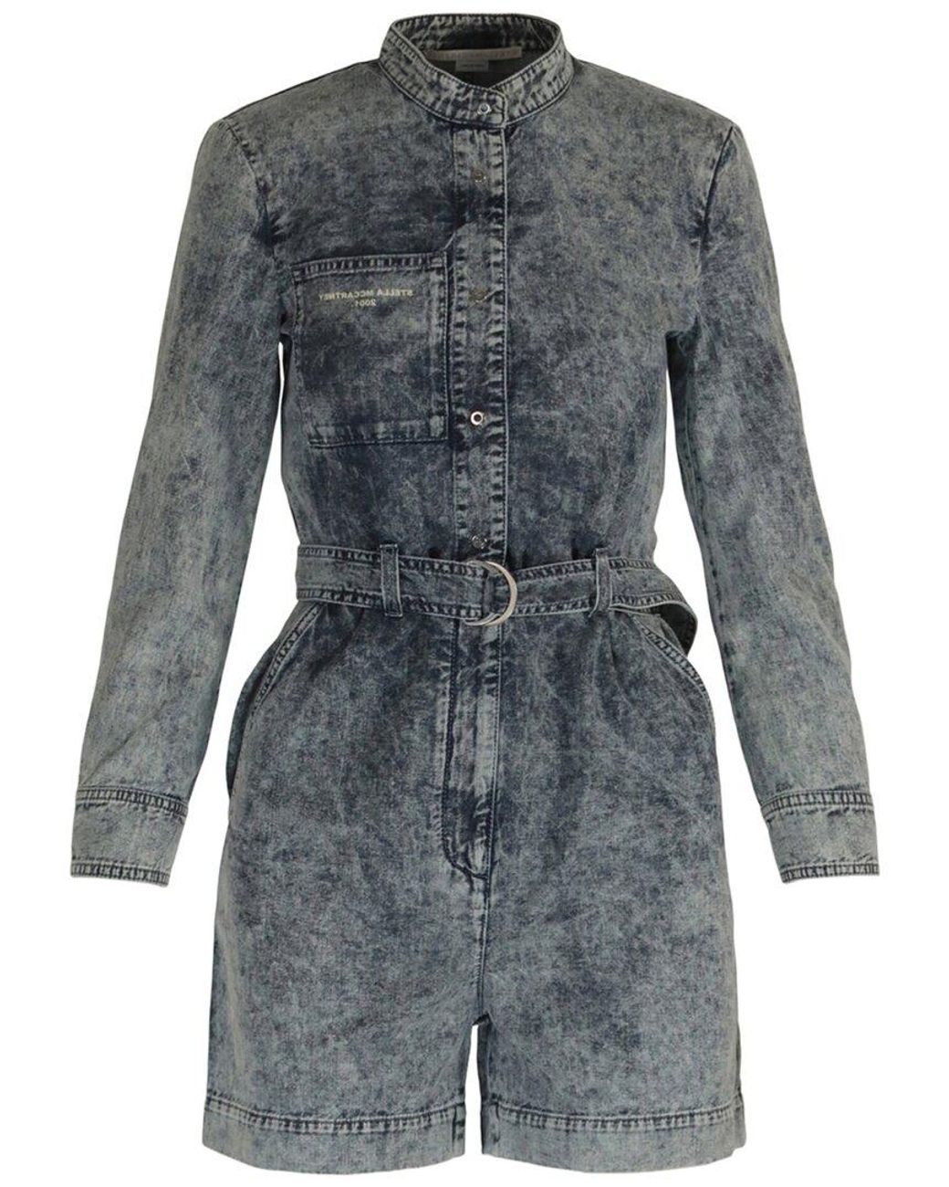Stella McCartney Gray Bleached Denim Romper