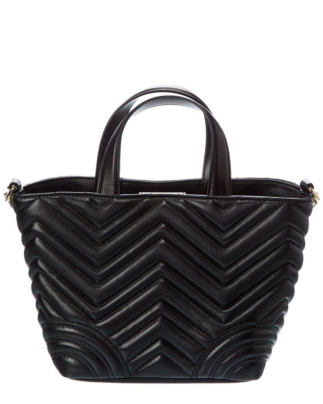 Gucci Black Gg Marmont Mini Leather Tote