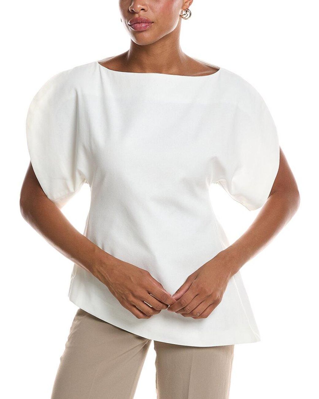 Estellina White Drape Top