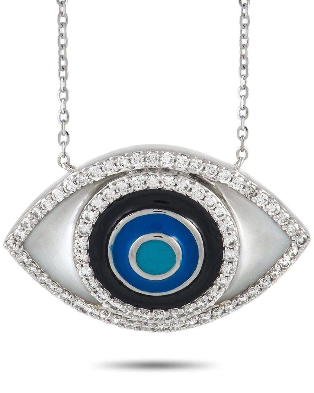 Diamond Select Cuts Blue Dnu Dupe Skus 14k 0.40 Ct. Tw. Diamond Evil Eye Pendant Necklace