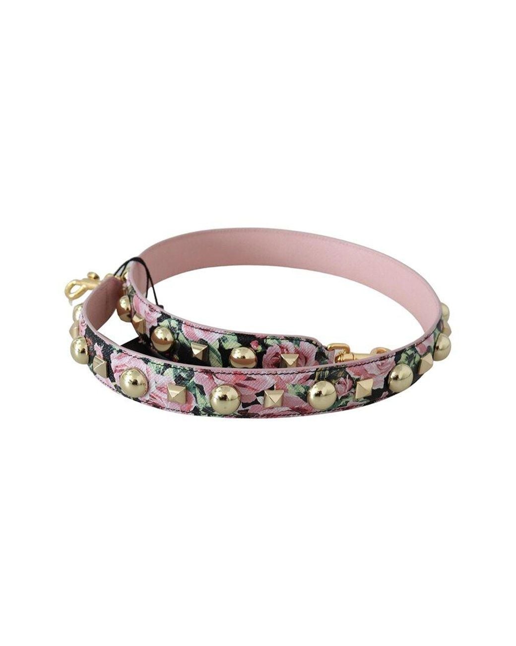 Dolce & Gabbana White Floral Stud Shoulder Strap