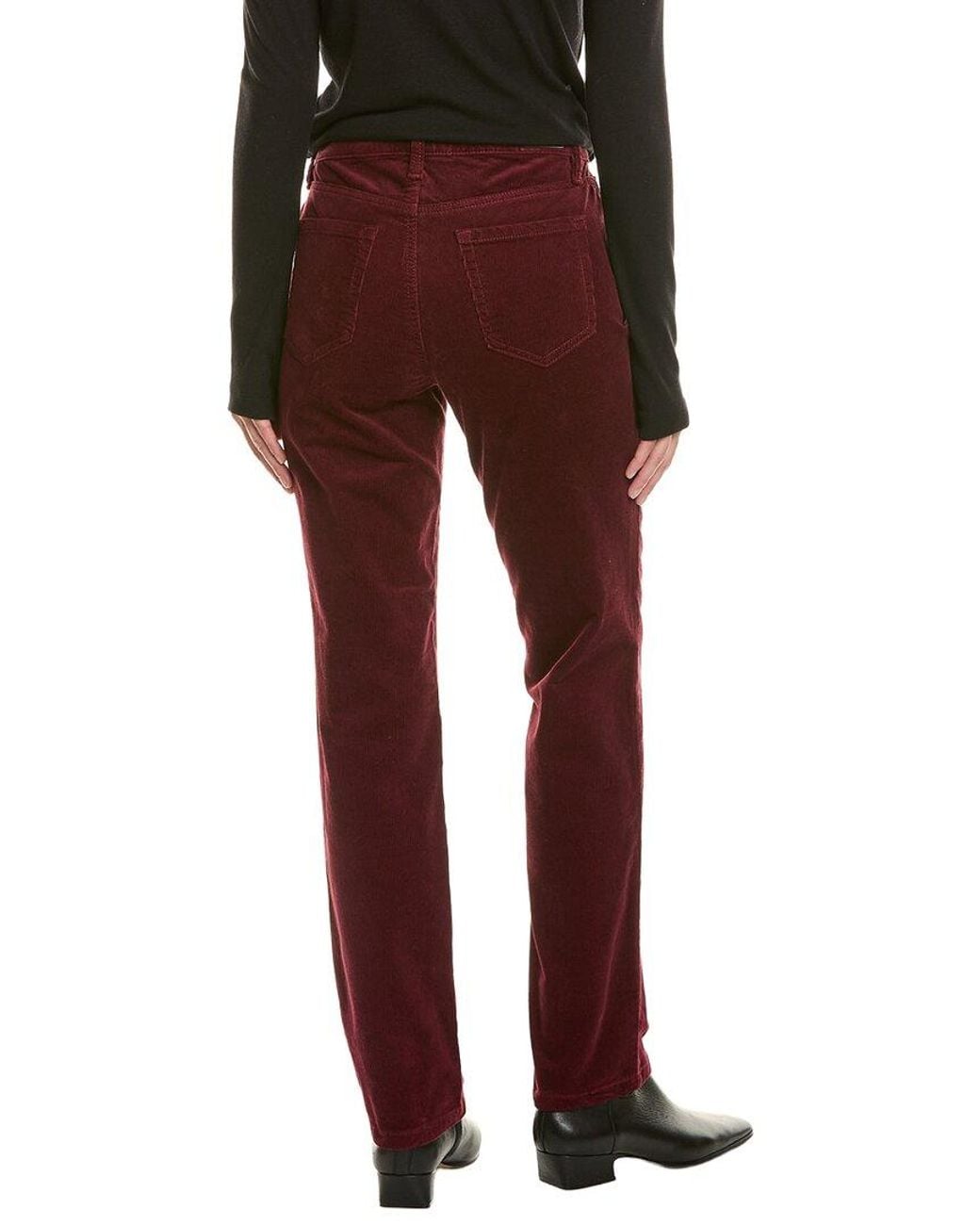 Jones New York Red Lexington Corduroy Straight Pant
