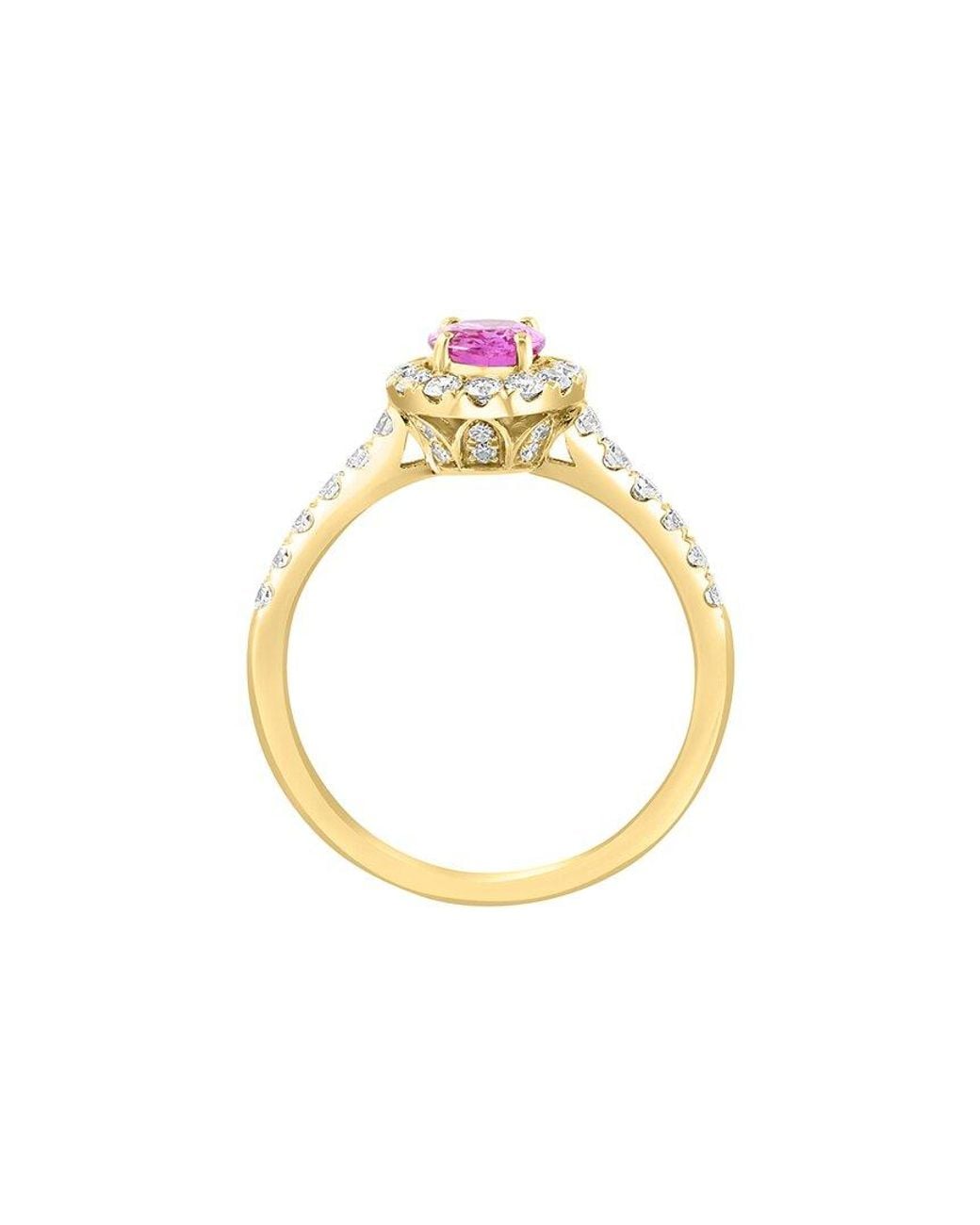Effy Fine Jewelry Pink 14K 1.48 Ct. Tw. Diamond & Sapphire Ring