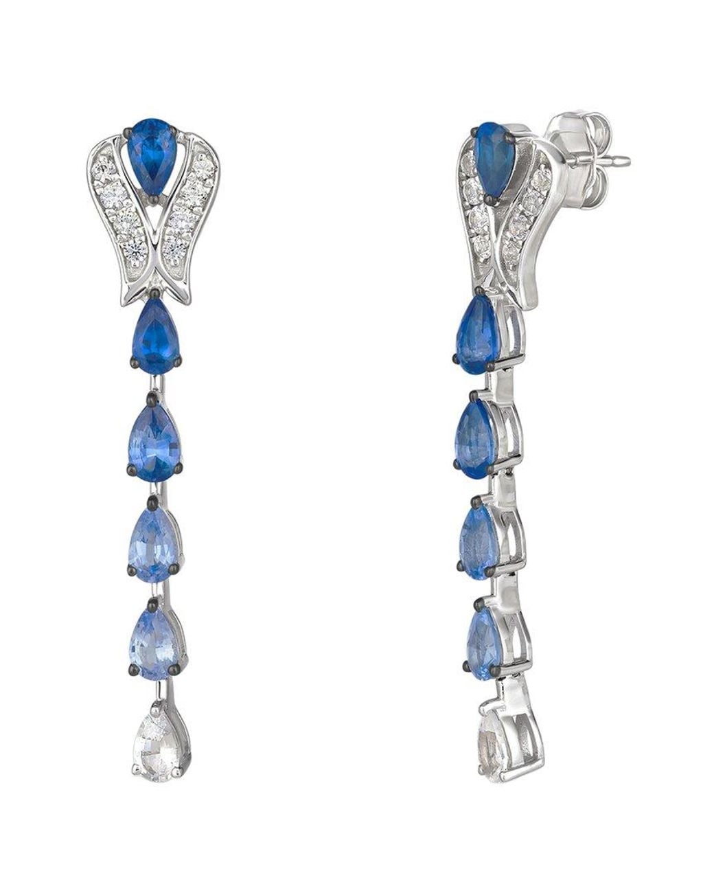 Le Vian White Celestial 14K 3.09 Ct. Tw. Sapphire Ombre, Sapphire Dangle Earrings