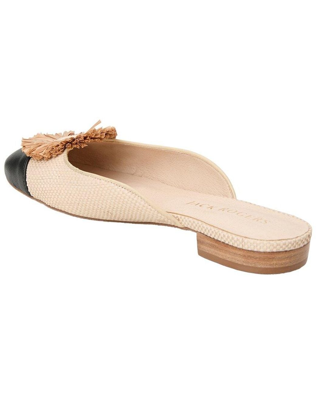 Jack Rogers Natural Tinsley Mule Raffia & Leather Mule