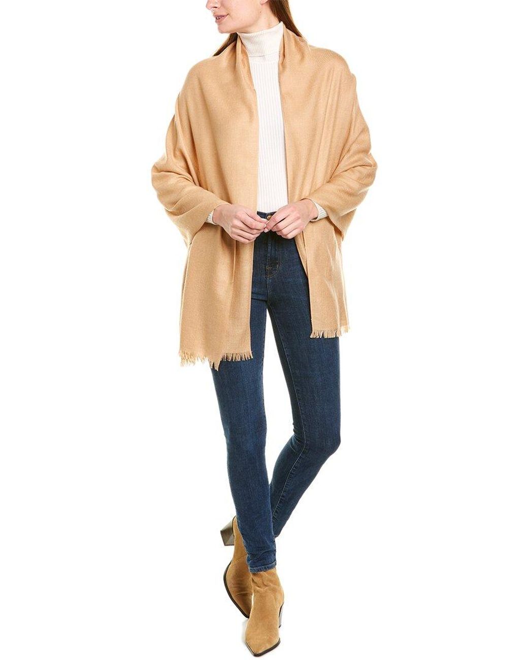 Amicale Cashmere Blue Solid Cashmere & Wool-Blend Wrap