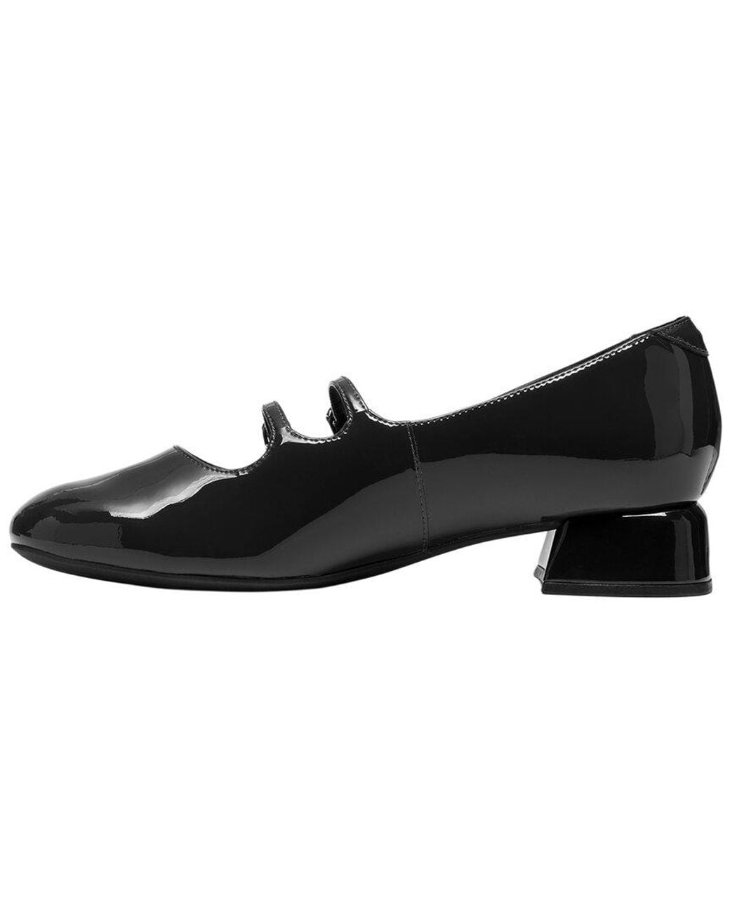 Clarks Black Daiss30 Shine Patent Flat