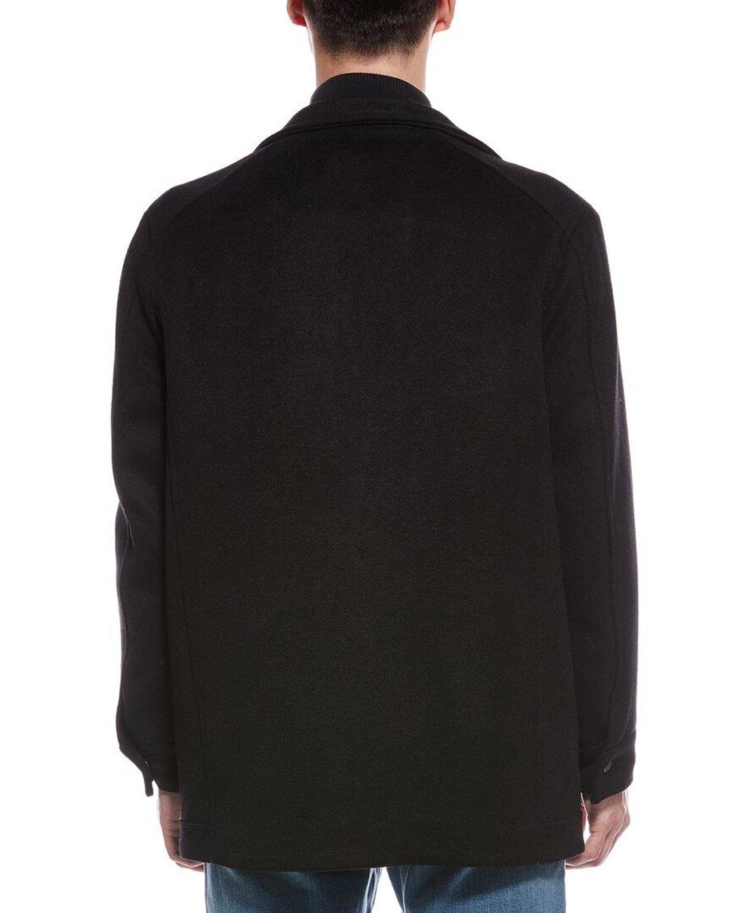 Cole Haan Black Multipockets Wool-Blend Field Coat for men