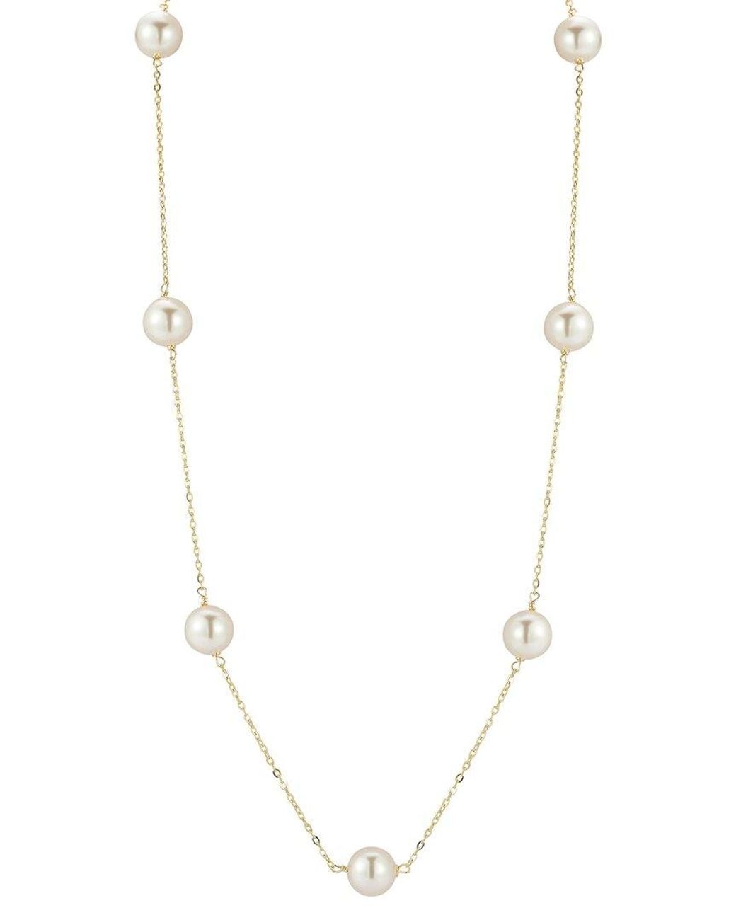 Glaze Jewelry White 14K Plated 8Mm Pearl Necklace