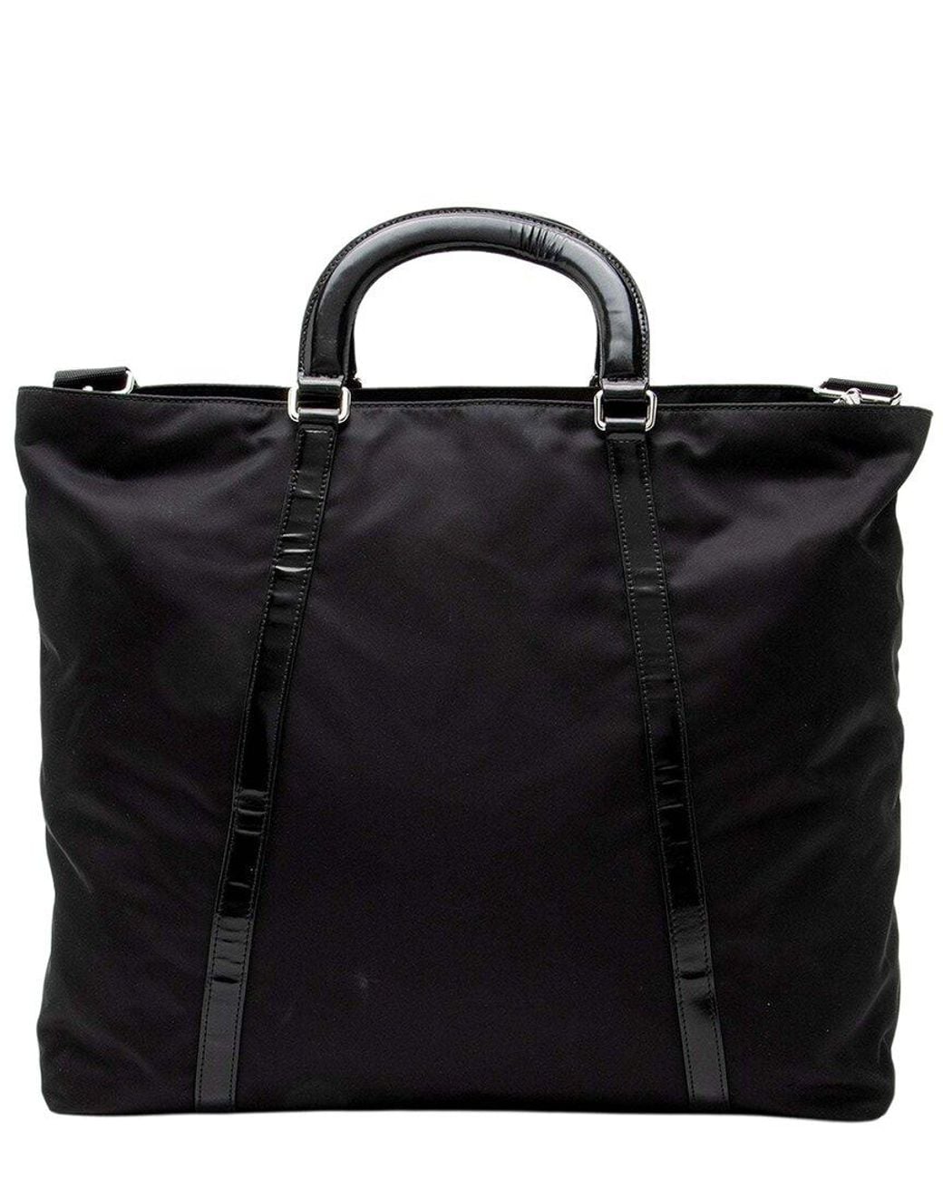 Prada Black Tessuto & Spazzolato N/S Tote (Authentic Pre-Loved)
