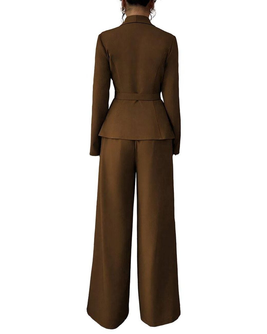 Amanda Royal Brown 2Pc Blazer & Pant Set