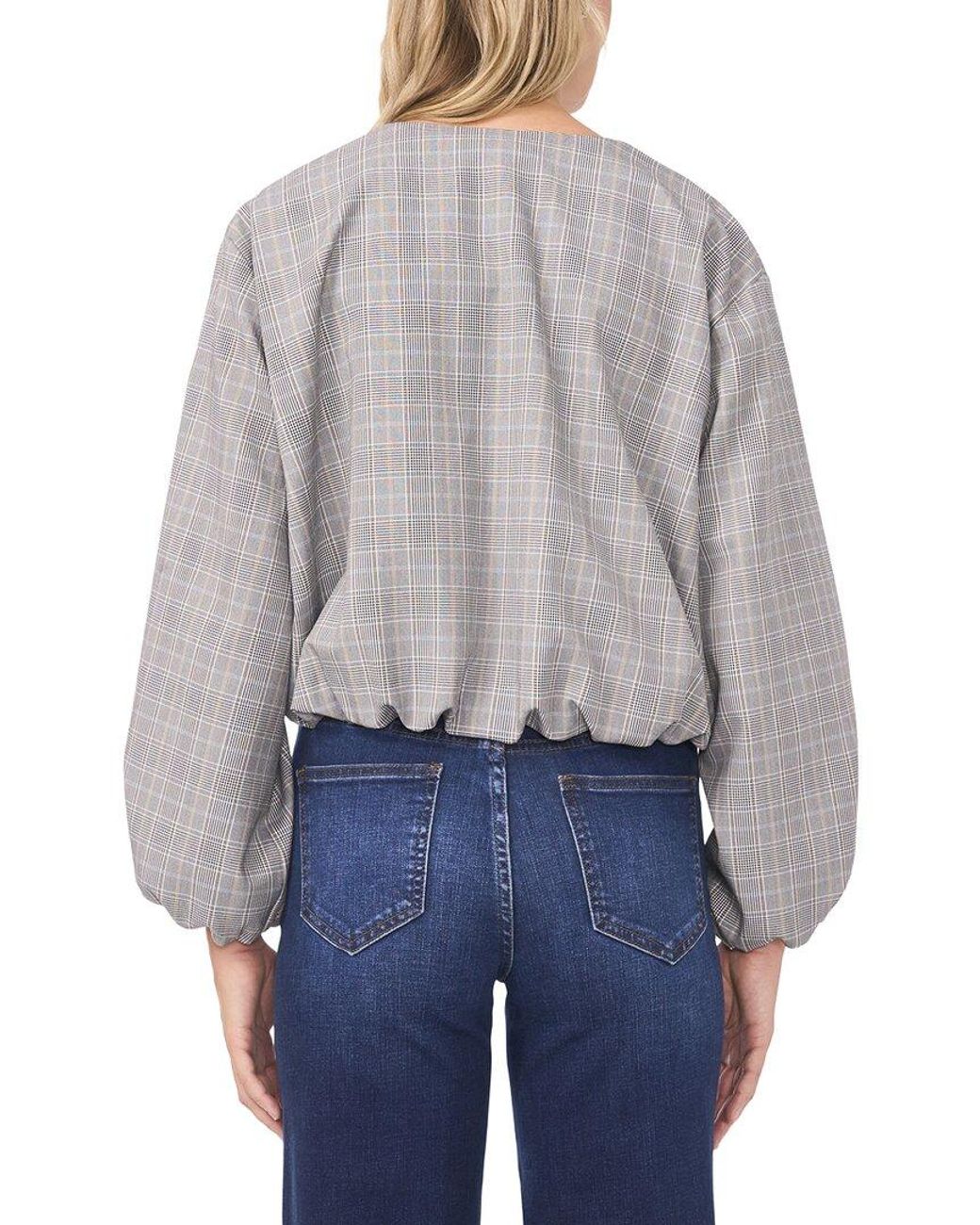Vince Camuto Blue Cropped Bubble Jacket