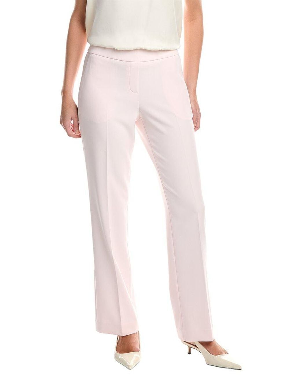 Pink Slashed Pocket Anne Klein Pull-On Slash Pocket Trouser in Pink | Lyst