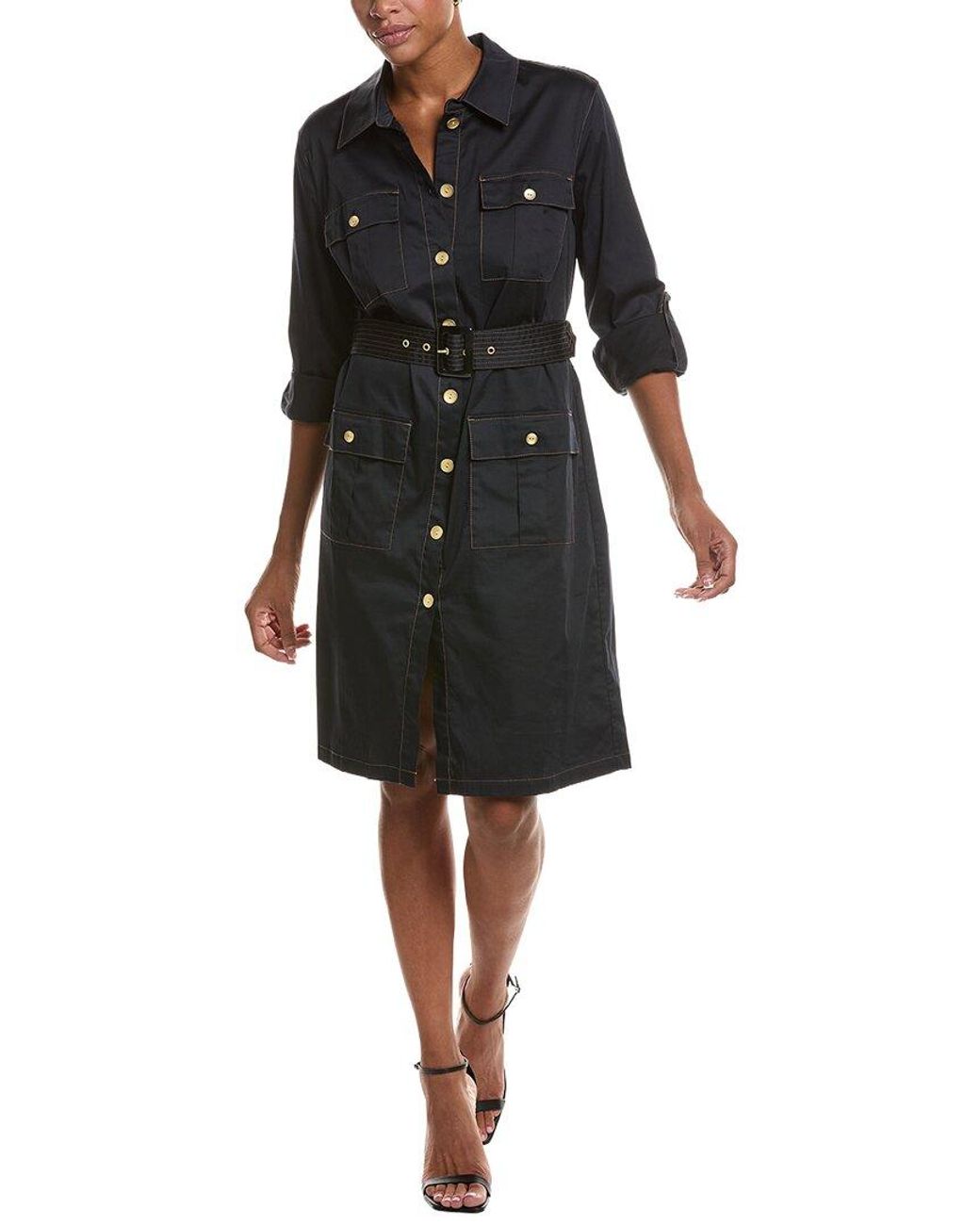 L'Agence Black Karin Military Shirtdress