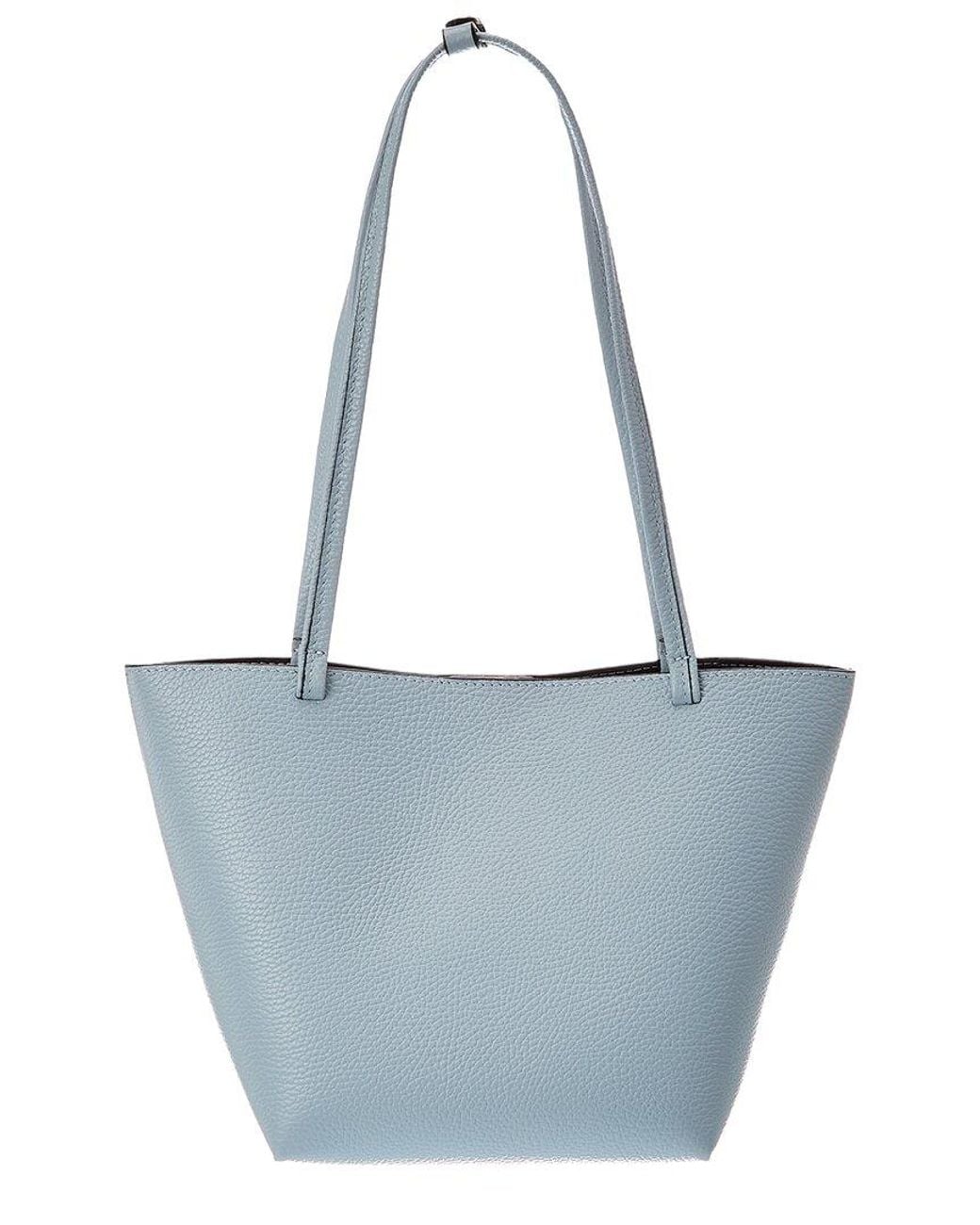 Italian Leather Blue Yara Leather Top Handle Bag