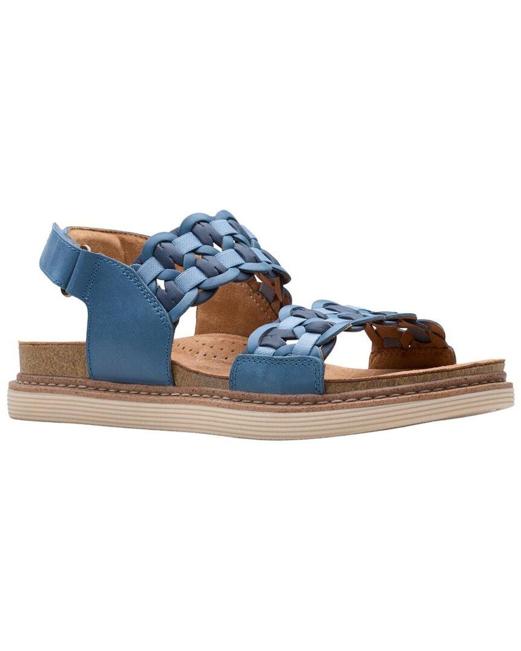 Clarks Blue Arwell Glide Leather Sandal