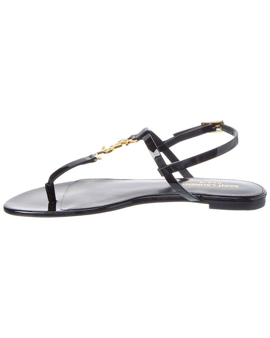 Saint Laurent Metallic Cassandra Leather Sandal