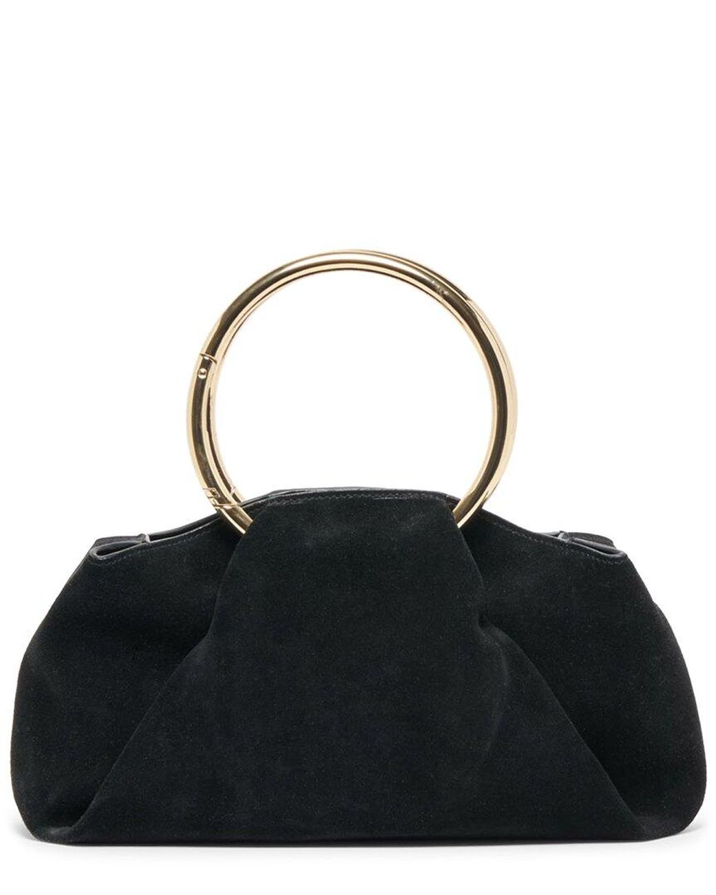Dolce Vita Black Channing Suede Pleated O-Ring Bag