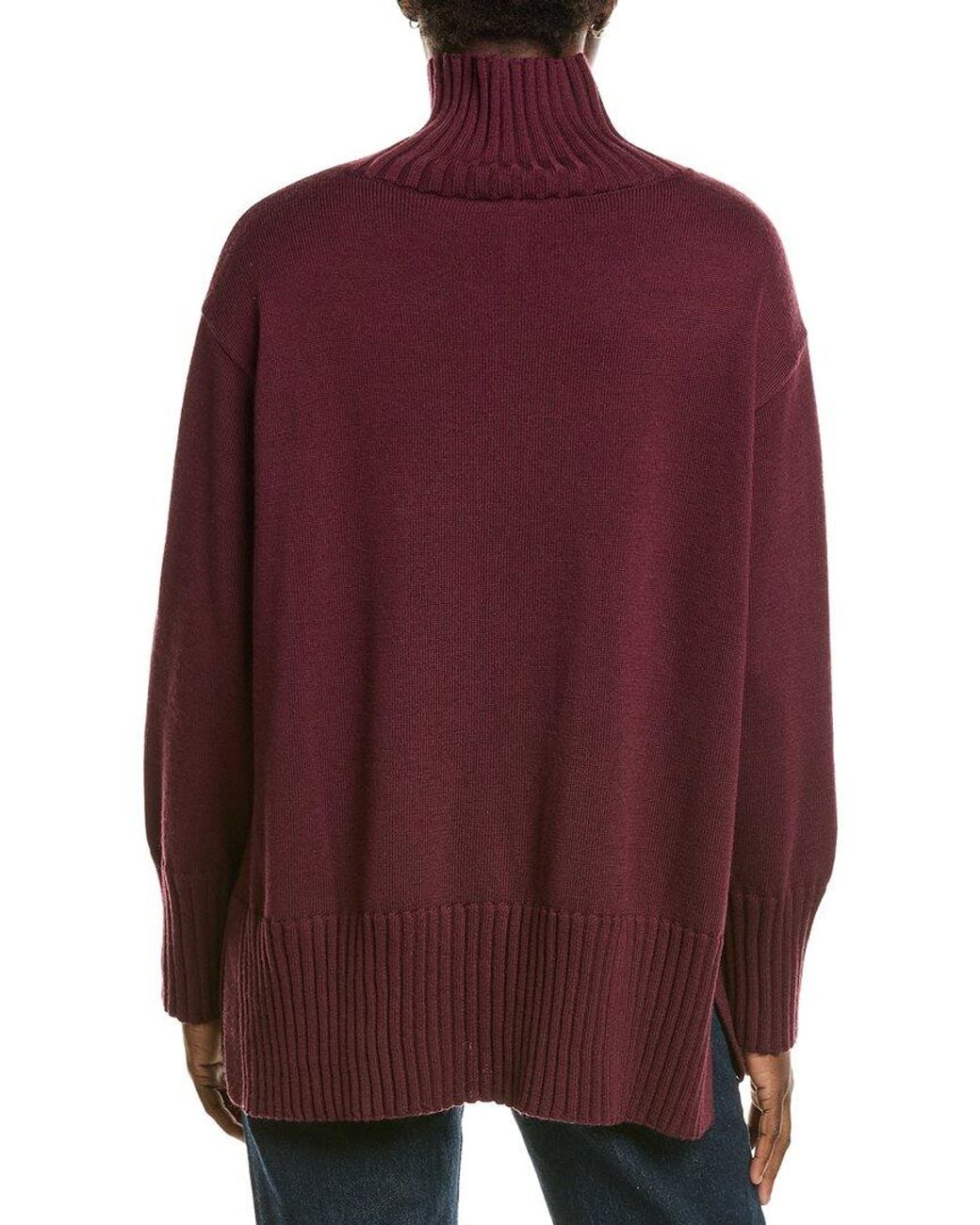 Eileen Fisher Red Turtleneck Wool Sweater