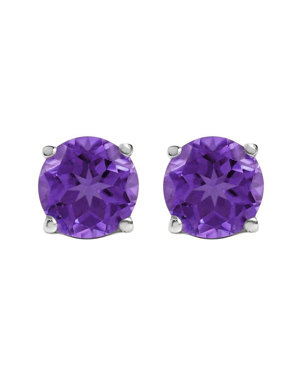 Haus of Brilliance Purple Colorful Gemstones 14K 1.10 Ct. Tw. Amethyst Stud Earrings