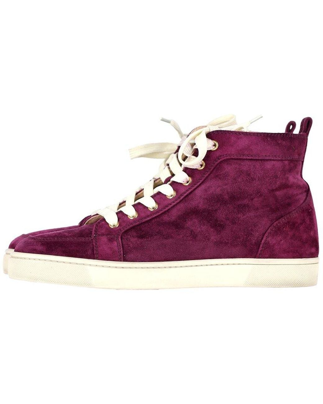 Christian Louboutin Purple Suede Rantus High-Top Sneaker (Authentic Pre- Loved)