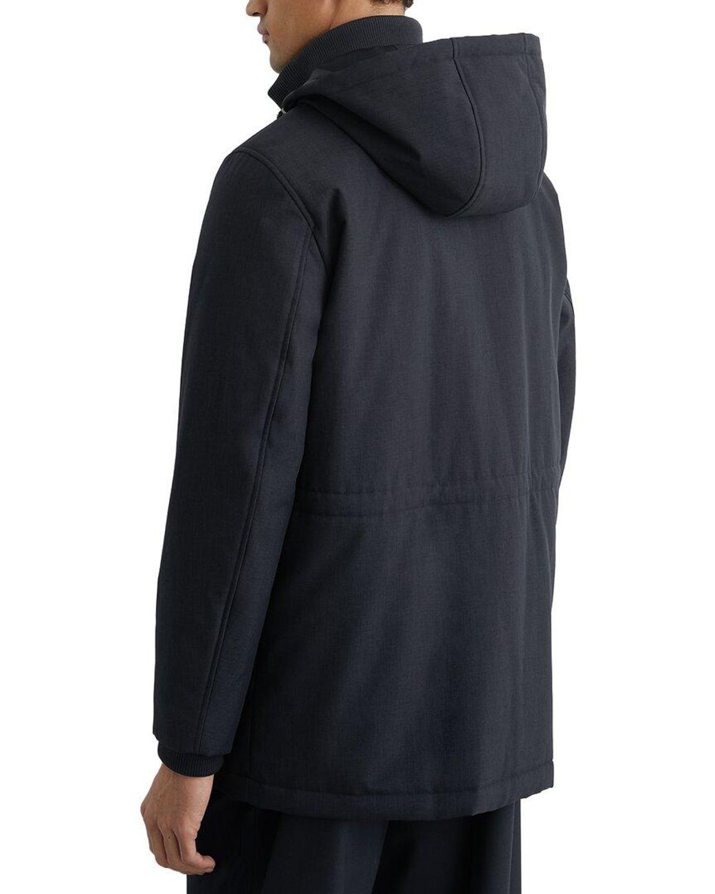 Reiss Blue Lord Hooded Zip Through P Casual Jacket for men