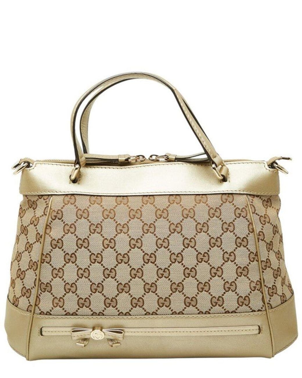 Gucci Metallic Gg Canvas Mayfair Handbag (Authentic Pre-Loved)
