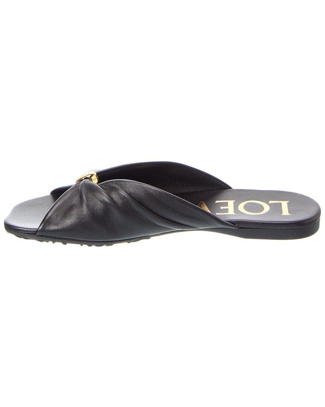Loewe Black Pebble Soft Leather Slide