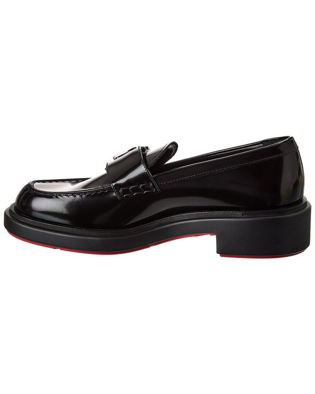 Christian Louboutin Black Urban Moc Lock Leather Loafer