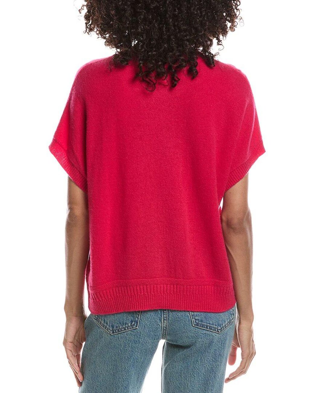 Brodie Cashmere Red Stitch Detail T-Shirt