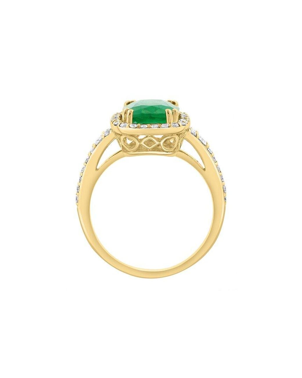 Effy Fine Jewelry Green 14K 3.04 Ct. Tw. Diamond & Emerald Ring