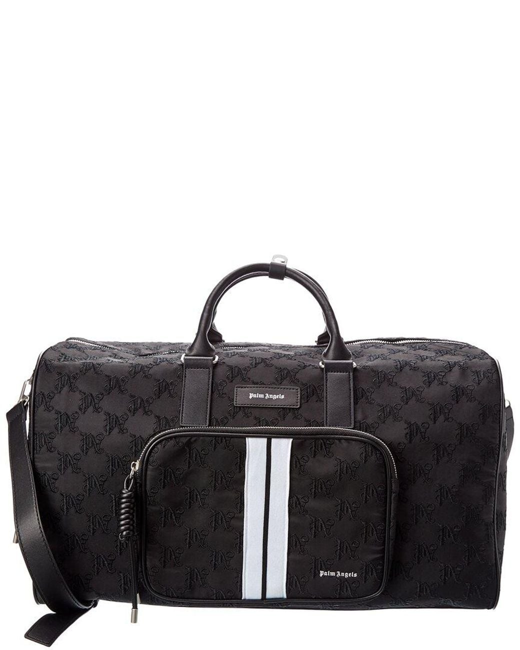 Palm Angels Black Heritage Nylon Duffel Bag