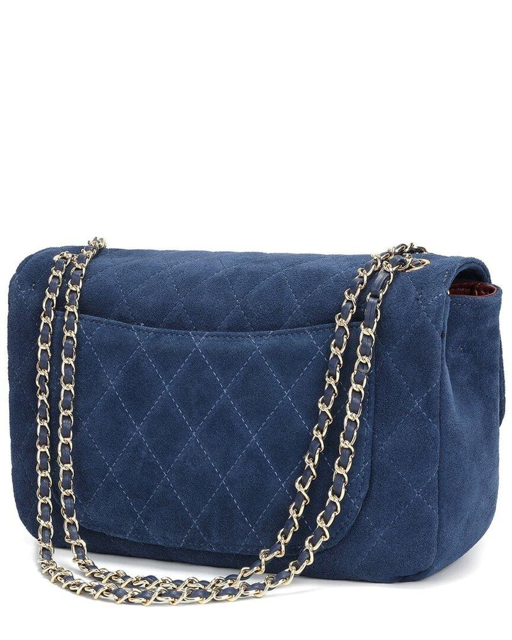Tiffany & Fred Paris Blue Suede Shoulder Bag