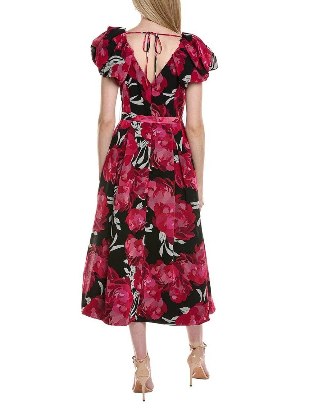 Teri Jon Red Midi Dress