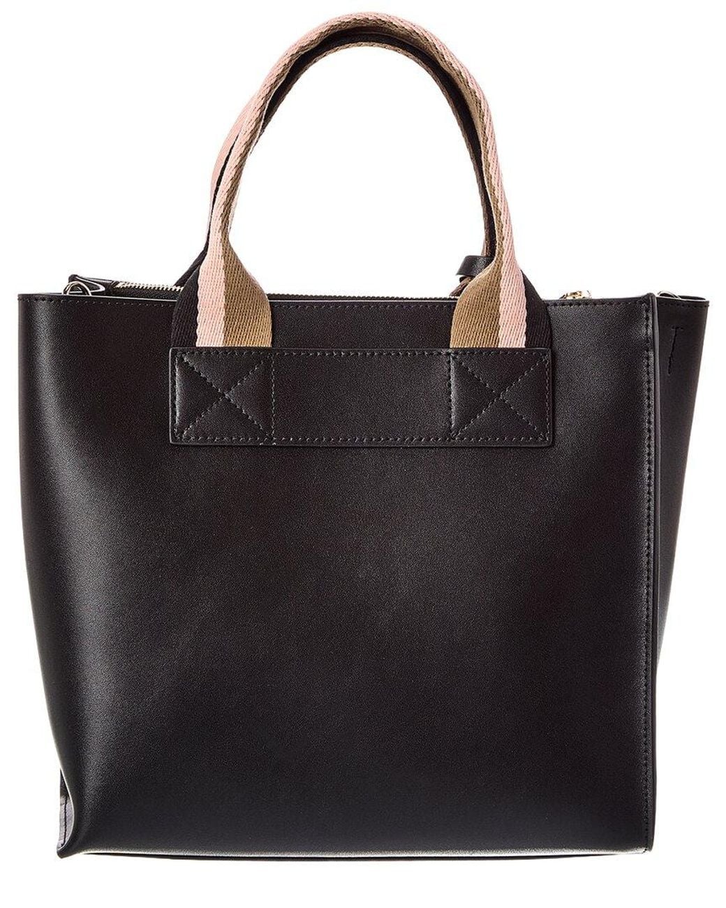 Furla Black Divide Leather-Trim Tote