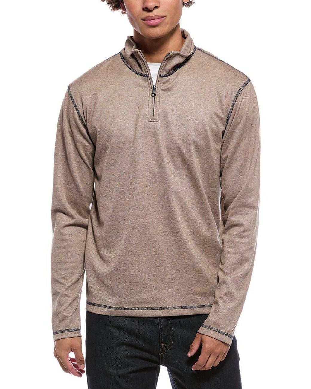 Vintage 1946 Gray Mini Oxford 1/4-Zip Sweater for men