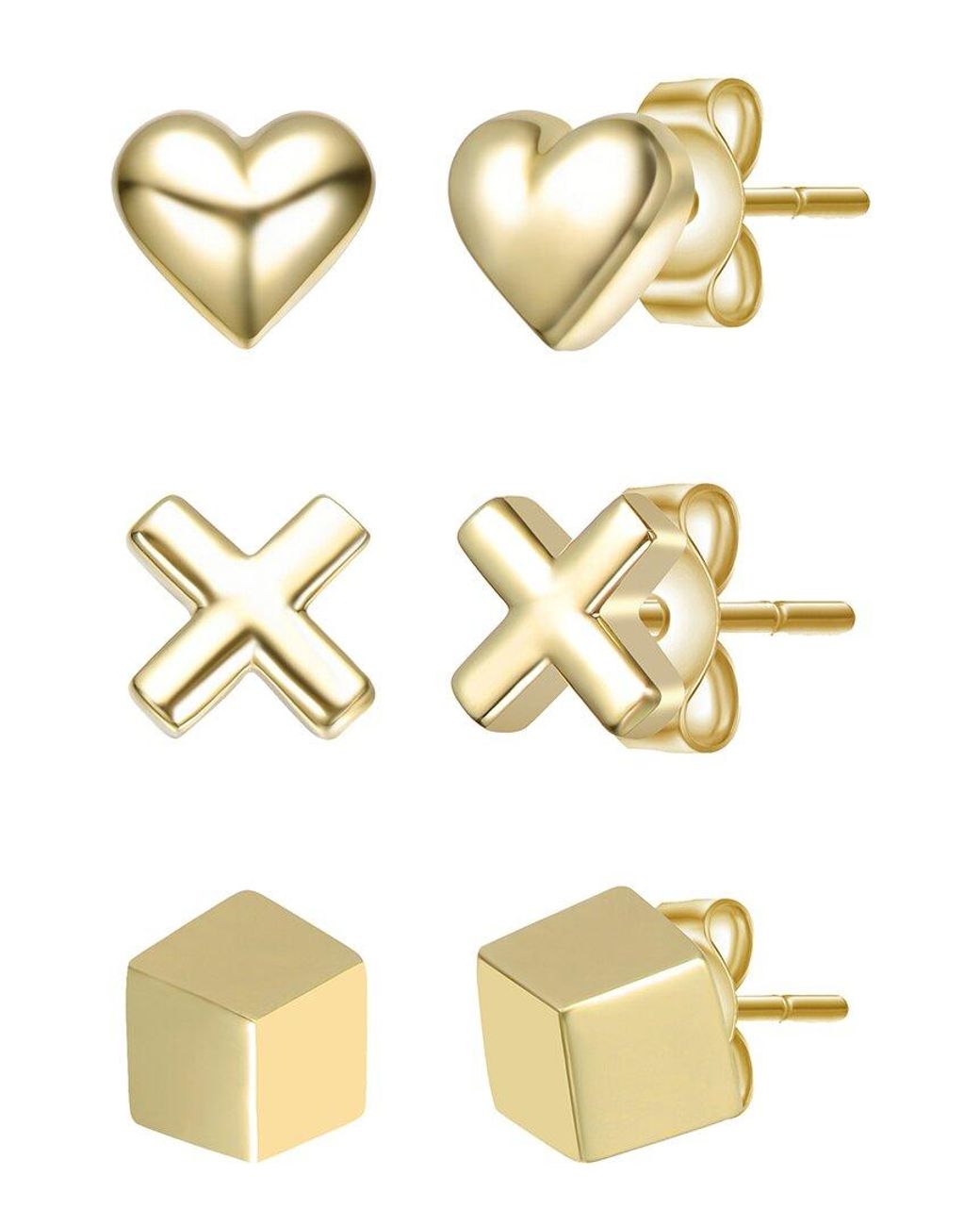 Genevive Jewelry Metallic 14K Plated Stud Earrings
