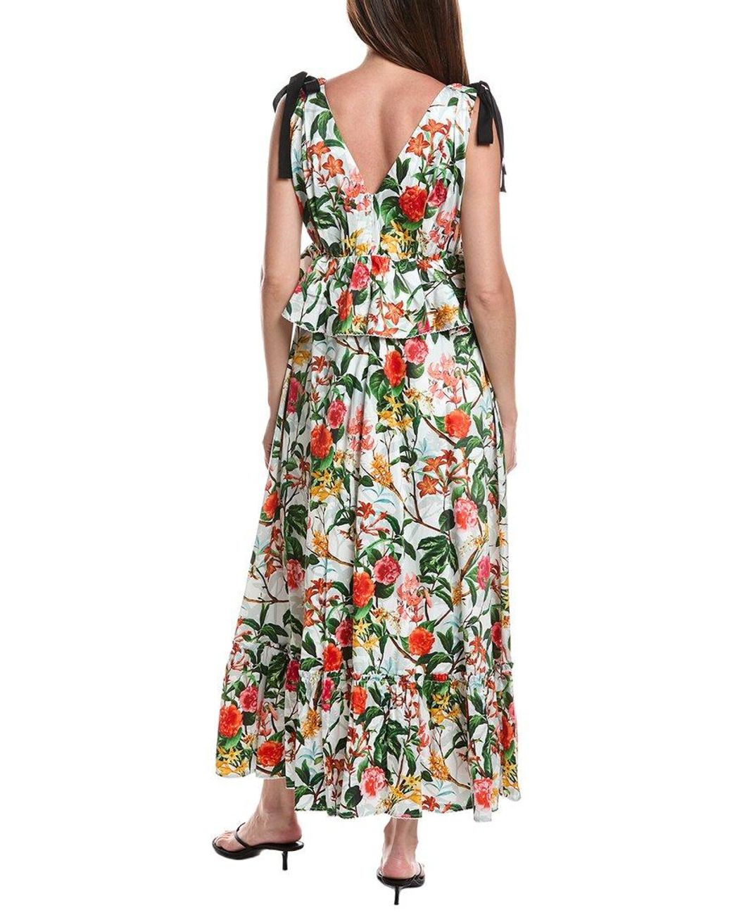 LAYERED WITH LOVE White Cecilia Printed Maxi Dress