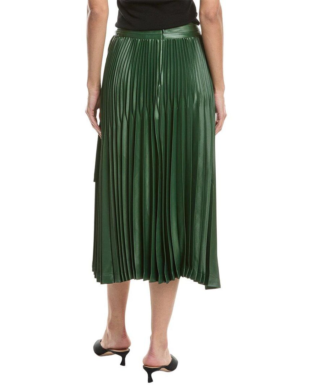 3.1 Phillip Lim Green Chintz Pleated Skirt
