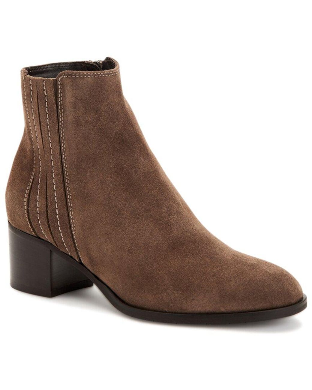 Aquatalia Naiya Weatherproof Suede Bootie in Brown Lyst