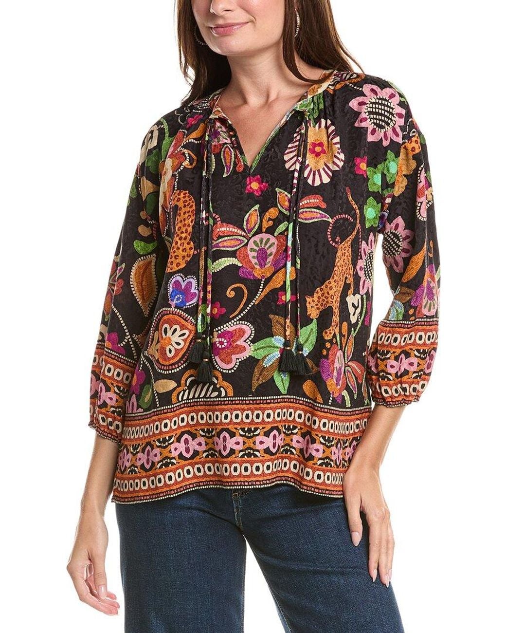 Johnny Was Red Margot Blouse