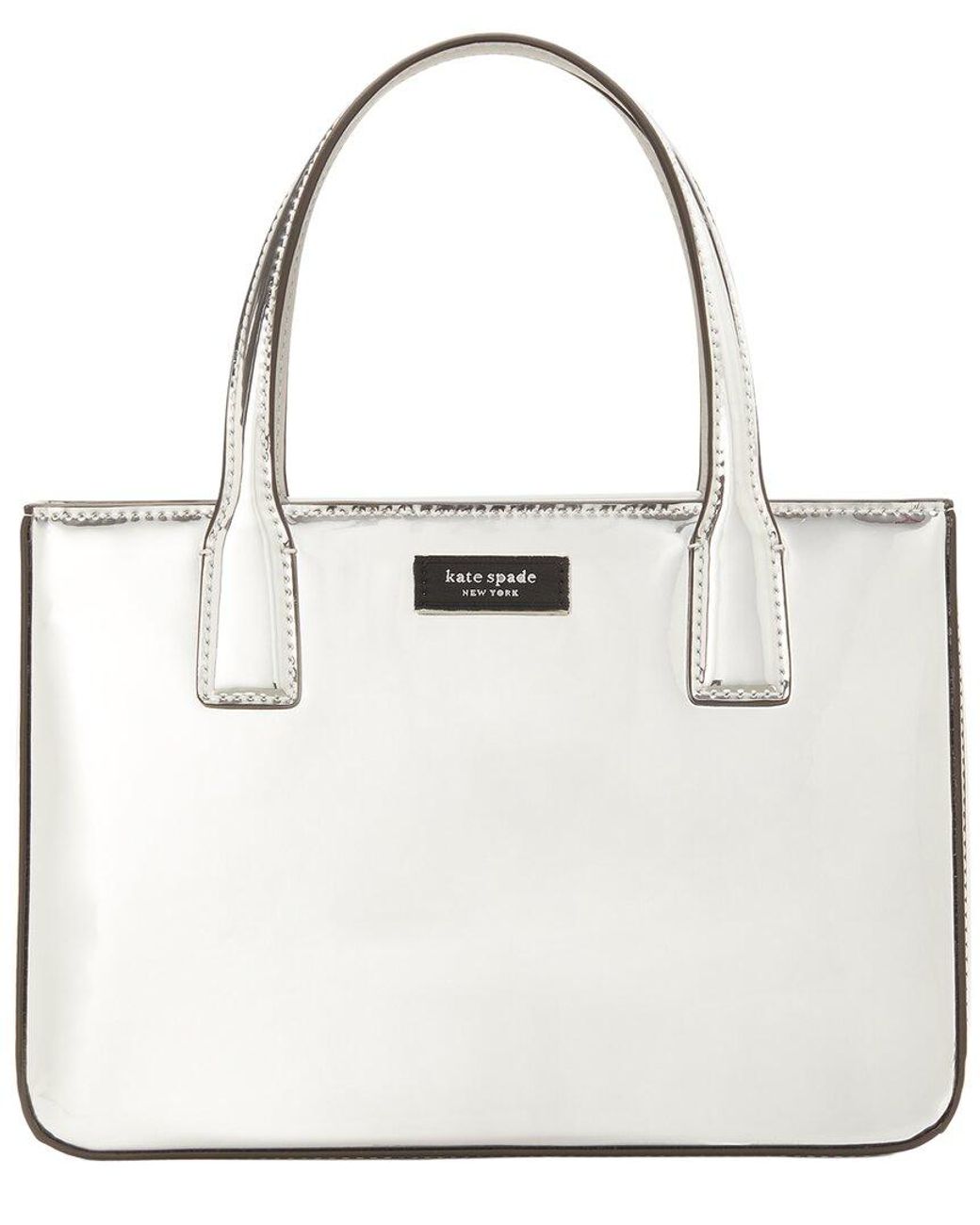 Kate Spade Sam Icon Square Leather Tote in White | Lyst