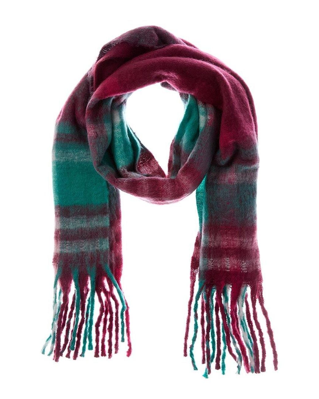 La Fiorentina Red Plush Fringe Scarf