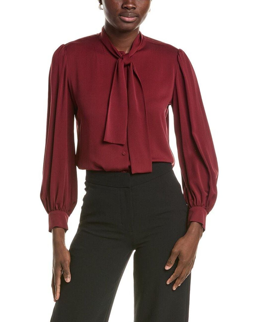 Max Mara Red Melania Silk Shirt