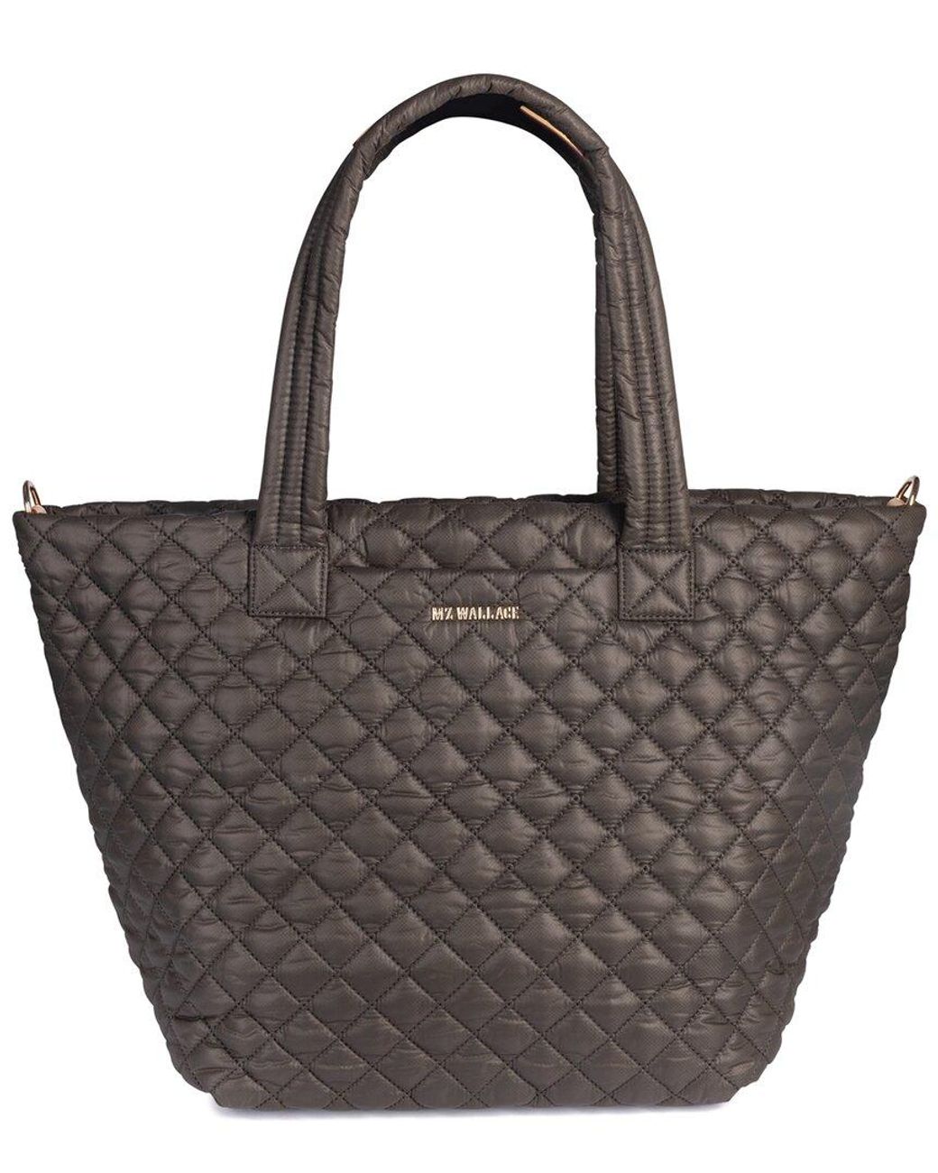 MZ Wallace Brown Medium Metro Leather Tote Deluxe