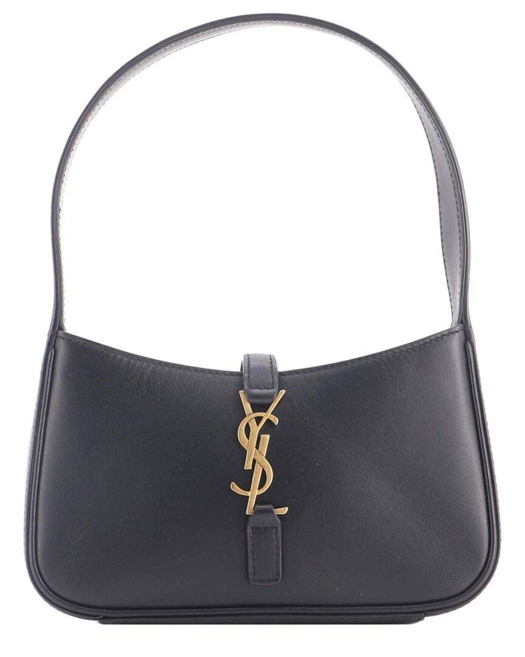 Saint Laurent Gray Leather Le 5 A 7 Hobo Mini (Authentic Pre-Loved)