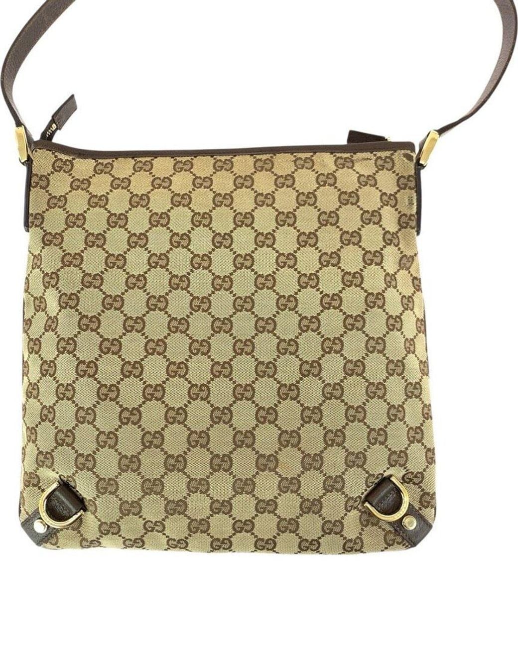Gucci Metallic Brown Gg Canvas & Leather Abby Shoulder Bag (authentic Pre-loved)